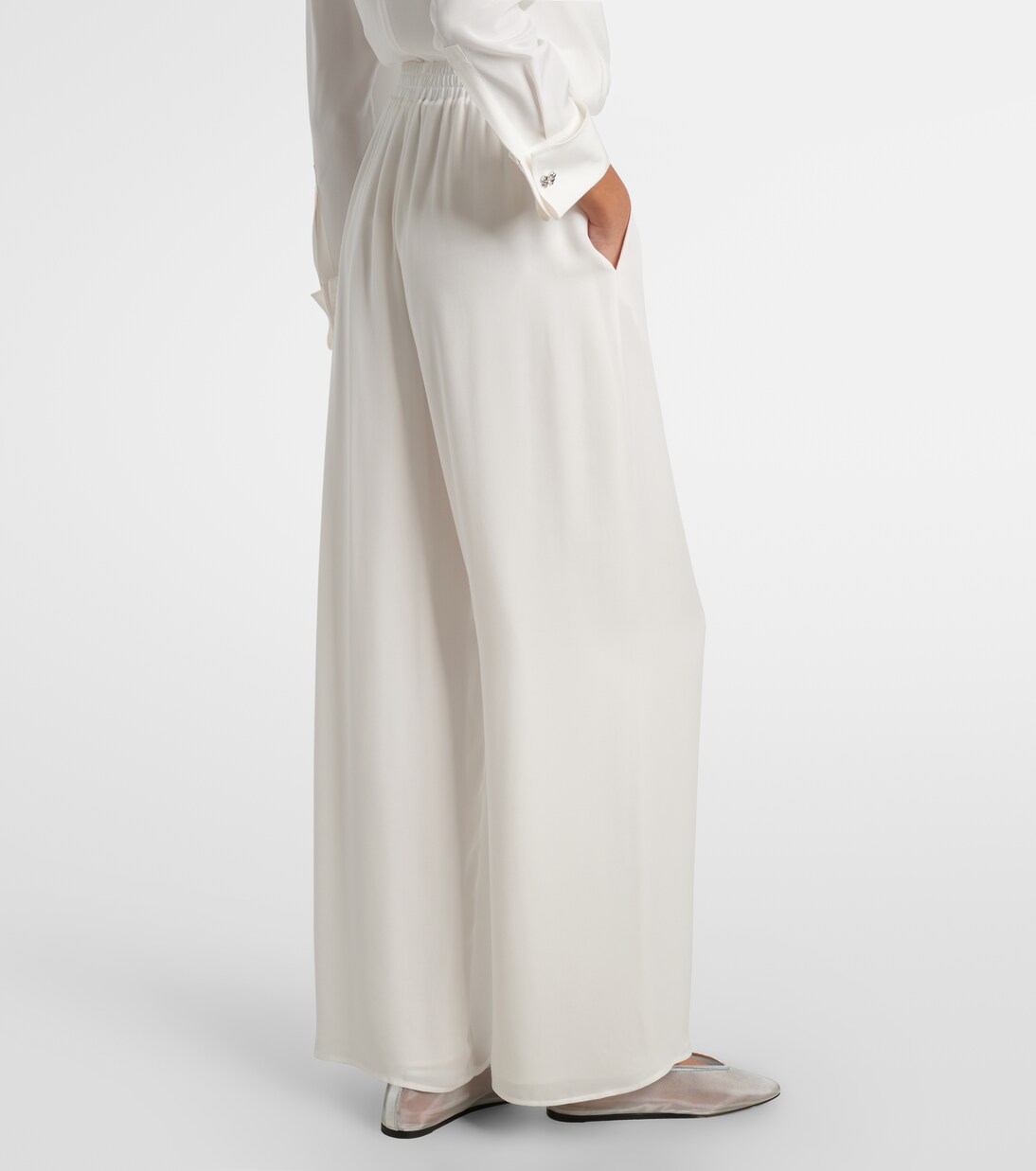 Mid-rise silk straight pants | Oscar de la Renta
