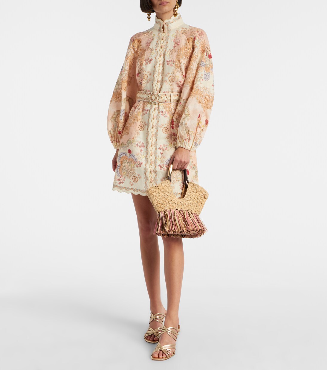 Goldentime Small raffia tote bag | Zimmermann