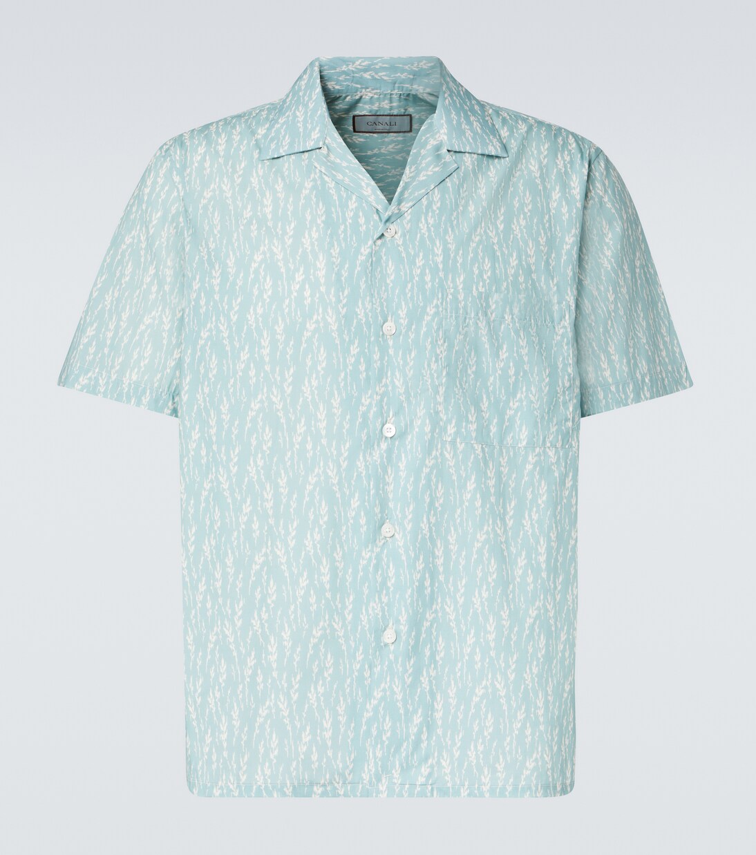 Printed cotton-blend bowling shirt | Canali