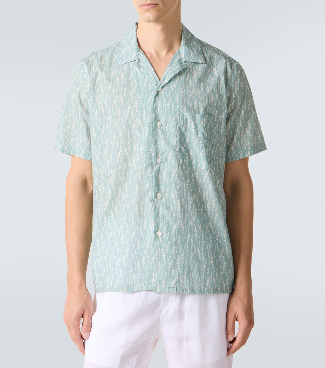 Printed cotton-blend bowling shirt | Canali