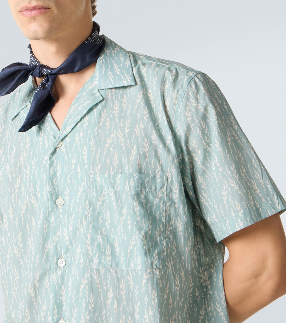 Printed cotton-blend bowling shirt | Canali