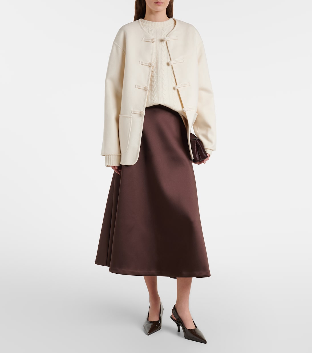 Satin midi skirt | Róhe