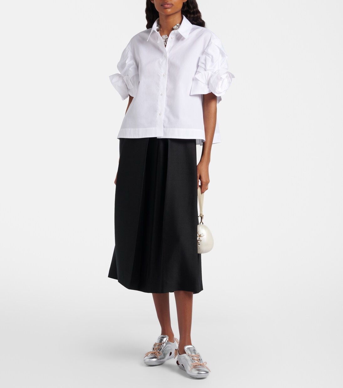 Cutout metallic leather sneakers | Simone Rocha