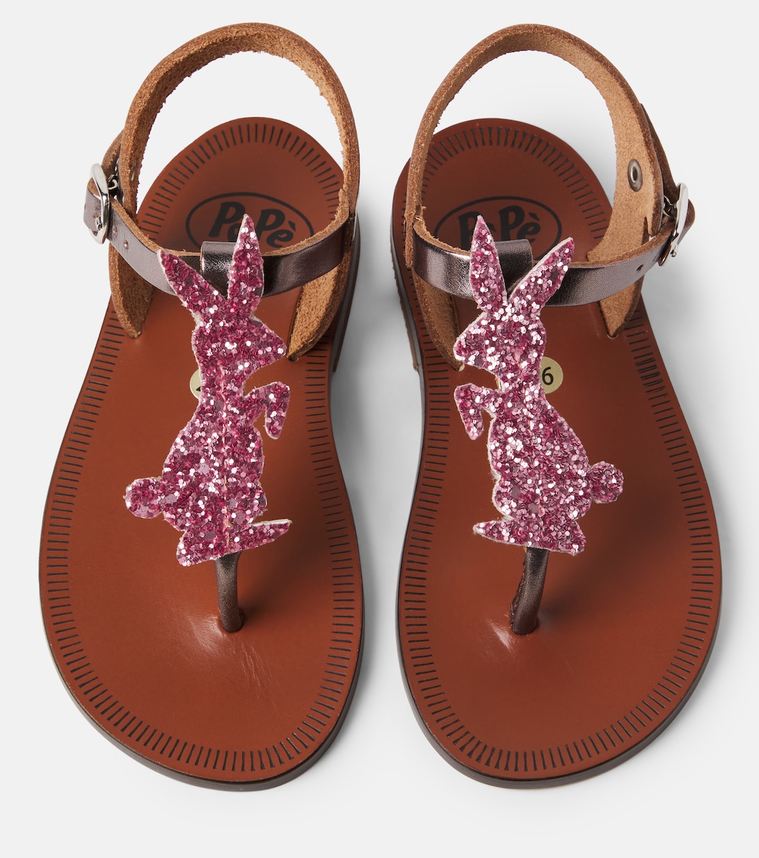 Glitter metallic leather sandals | PèPè