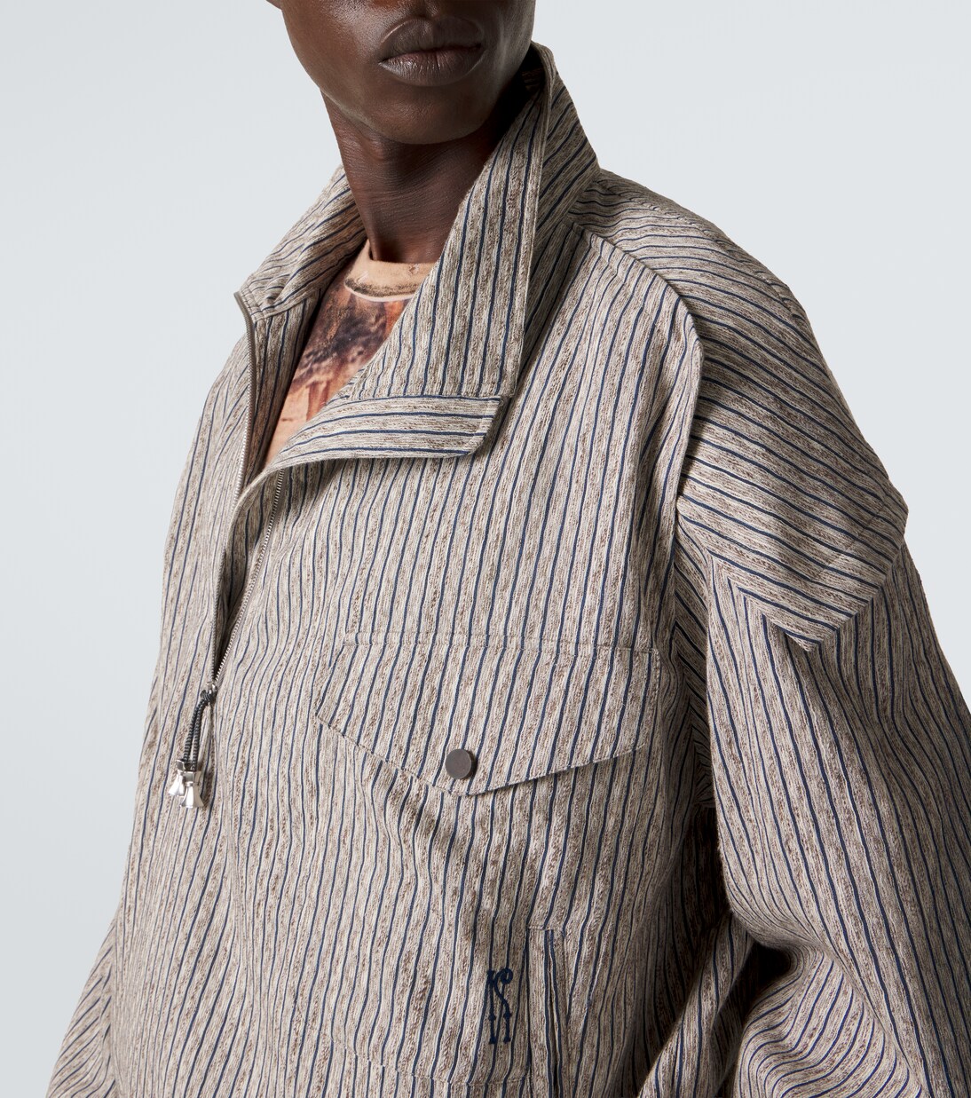 Farkas cotton and linen-blend jacket | Kiko Kostadinov