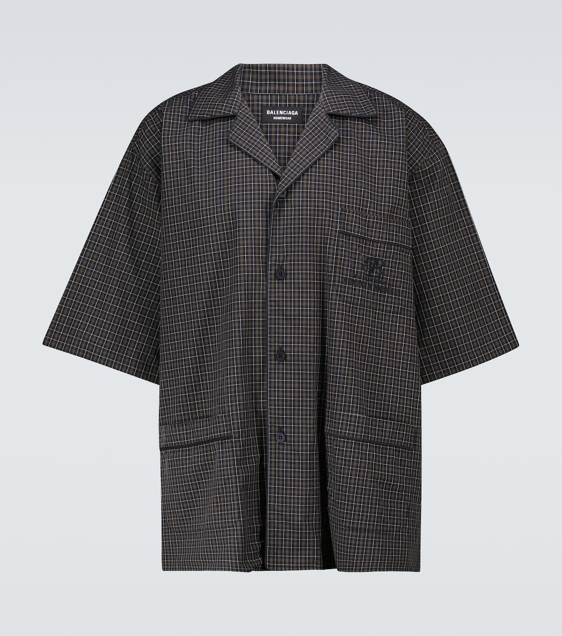 Kariertes Pyjama-Hemd aus Baumwolle | Balenciaga