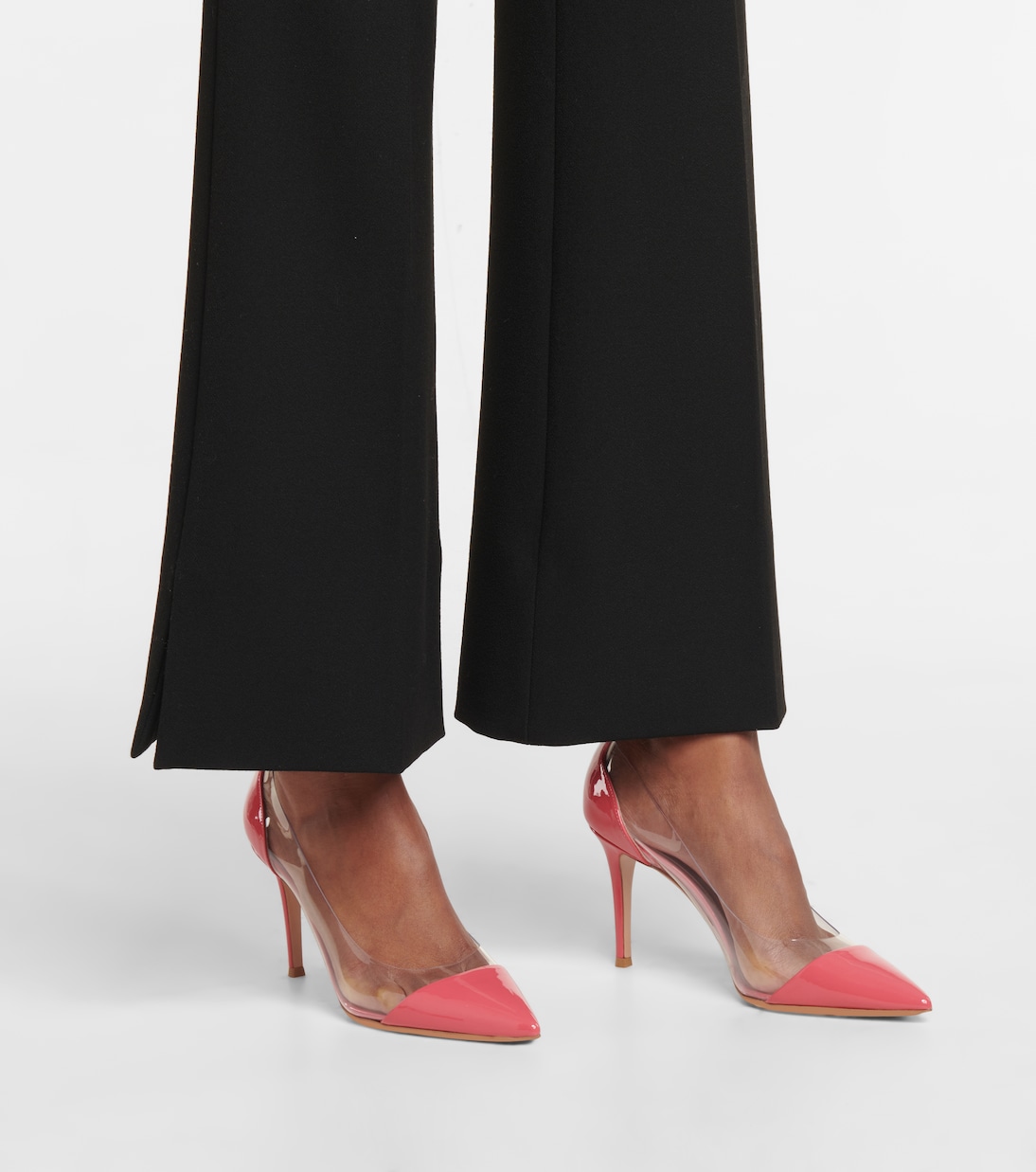 Plexi 85 patent leather-trimmed pumps | Gianvito Rossi