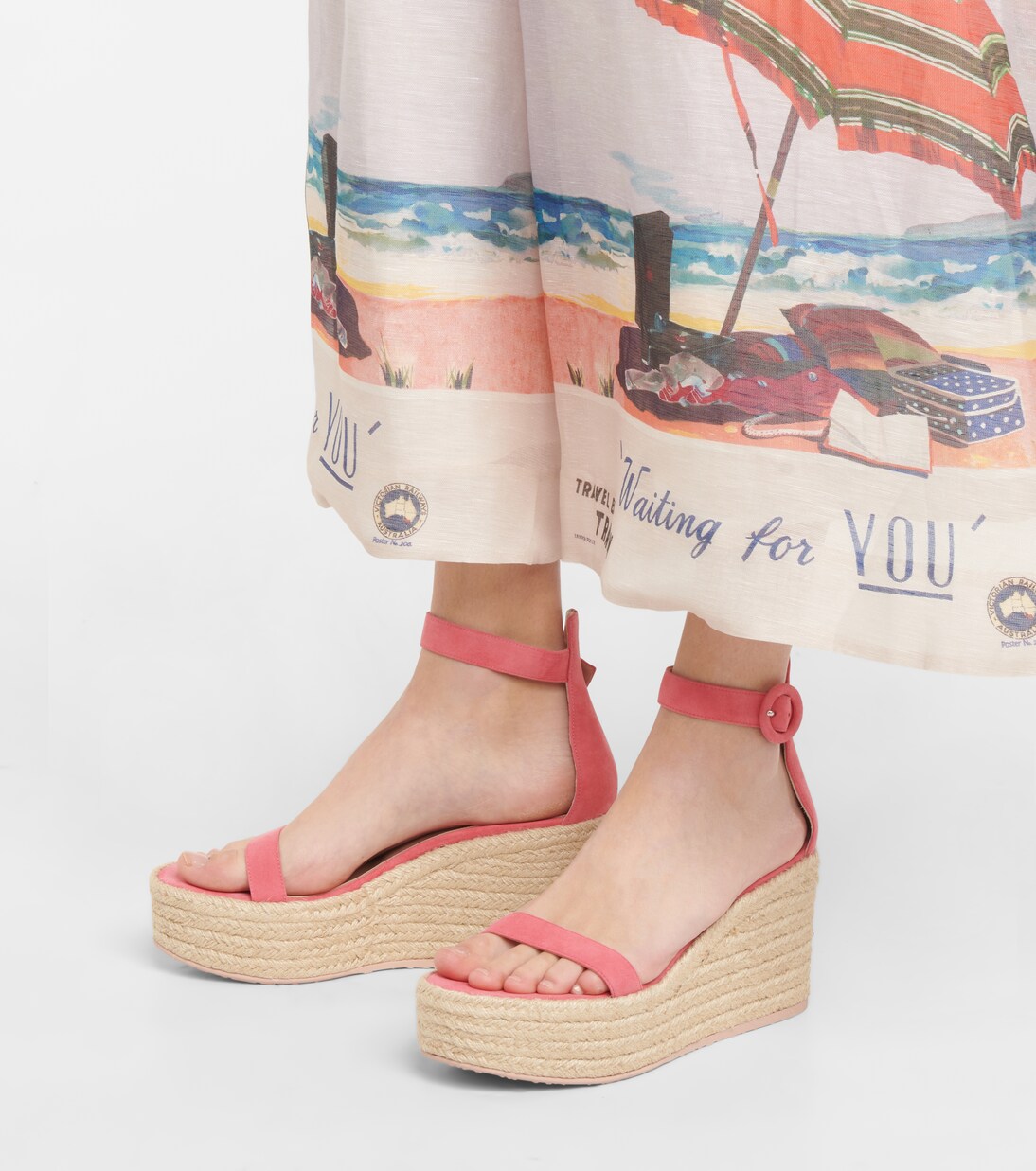Sandali espadrillas in suede con zeppa | Gianvito Rossi
