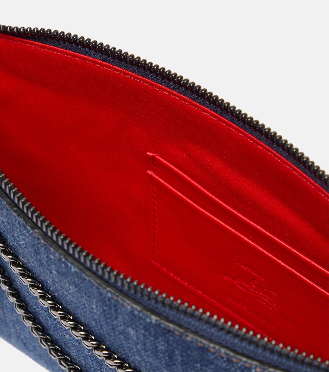 Clutch Loubila aus Denim | Christian Louboutin
