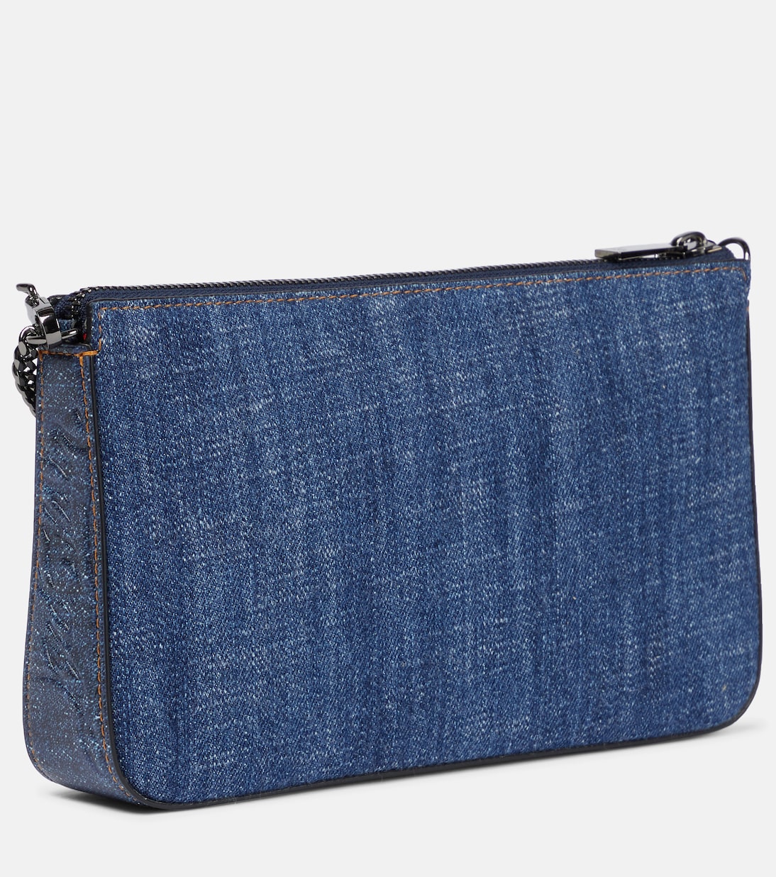 Clutch Loubila aus Denim | Christian Louboutin