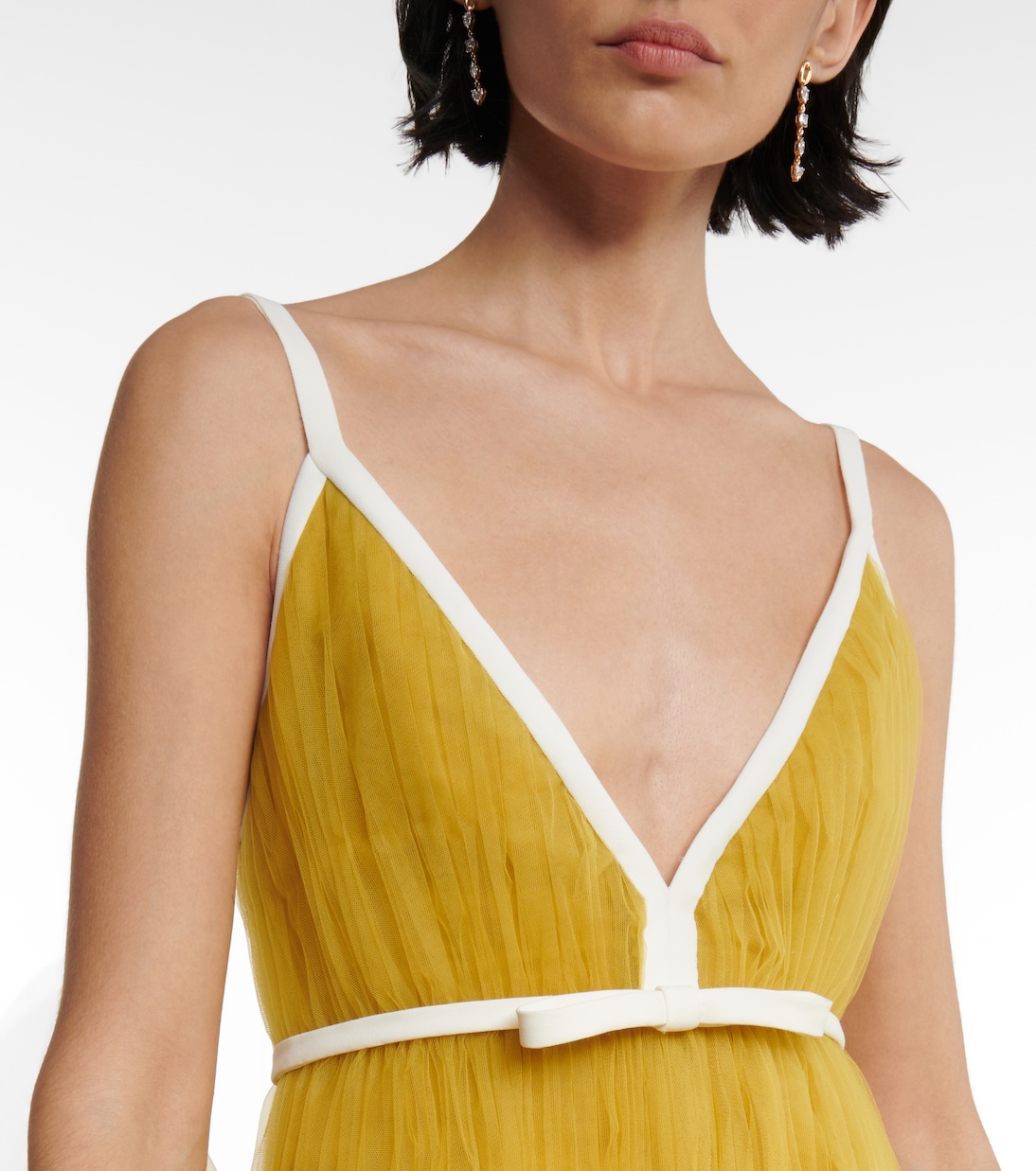 V-neck ruffled tulle minidress | Giambattista Valli