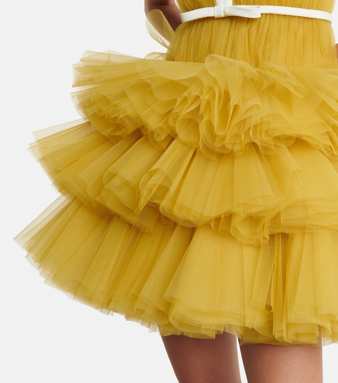 V-neck ruffled tulle minidress | Giambattista Valli