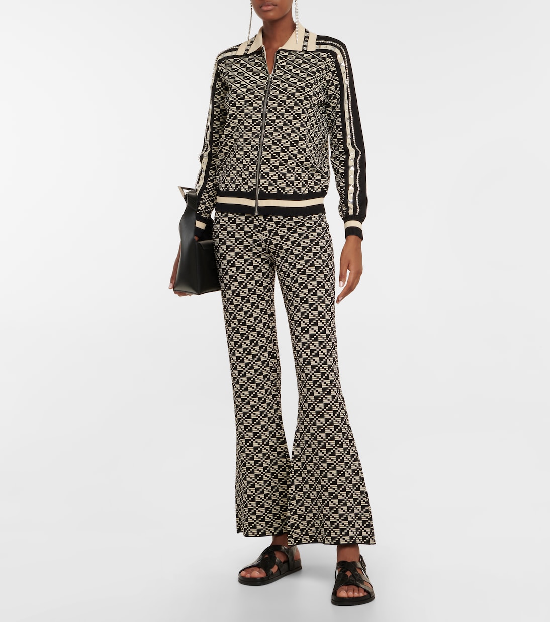 Intarsia low-rise flared pants | Dodo Bar Or