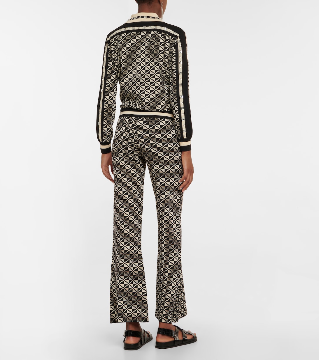 Intarsia low-rise flared pants | Dodo Bar Or