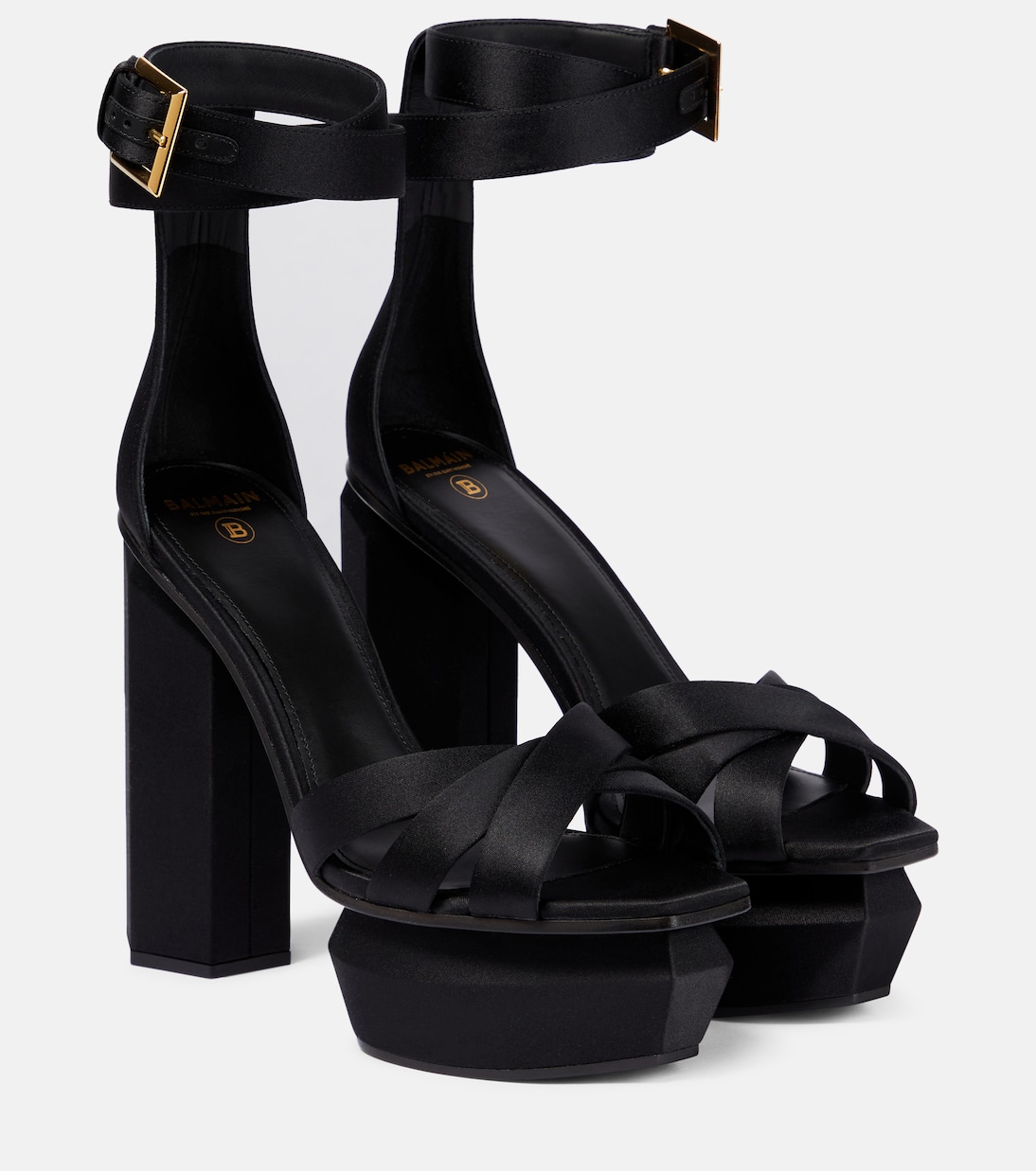 Plateausandalen Ava aus Satin | Balmain