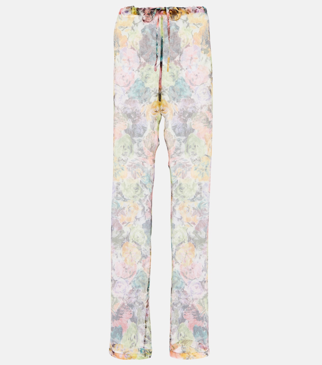 Pantaloni in crêpe di seta con stampa | Dries Van Noten