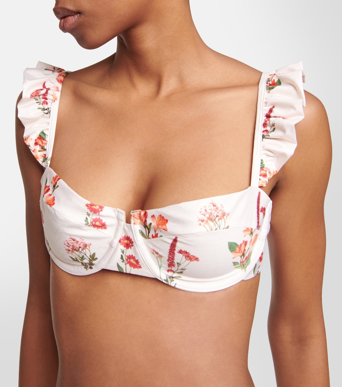 Kiwi Oasis floral bikini top | Agua by Agua Bendita