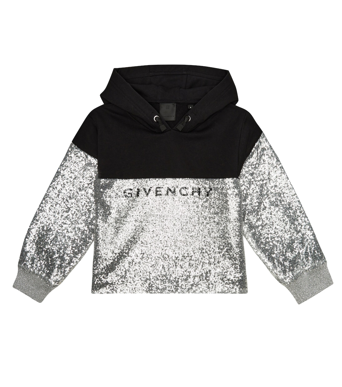 Sudadera de algodón con logo y lentejuelas | Givenchy Kids