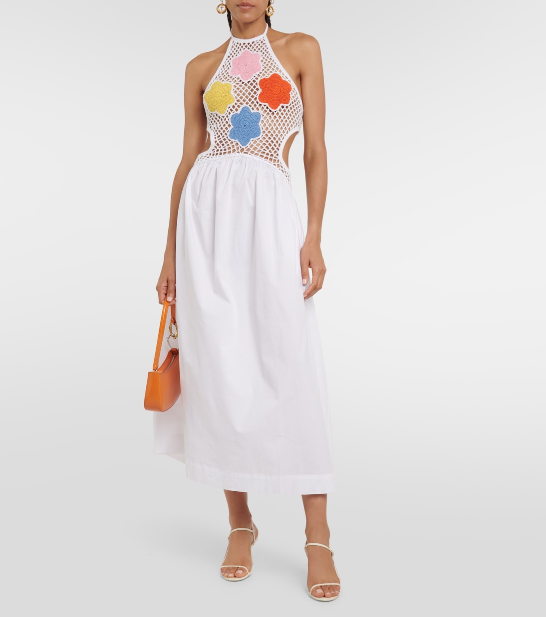 Vestido largo Kaylee con cuello halter | Staud