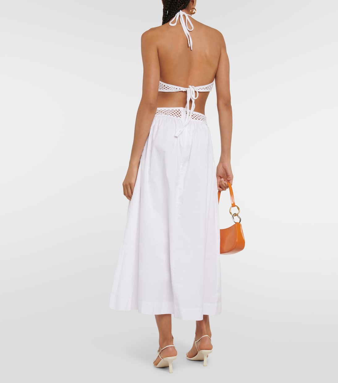 Vestido largo Kaylee con cuello halter | Staud