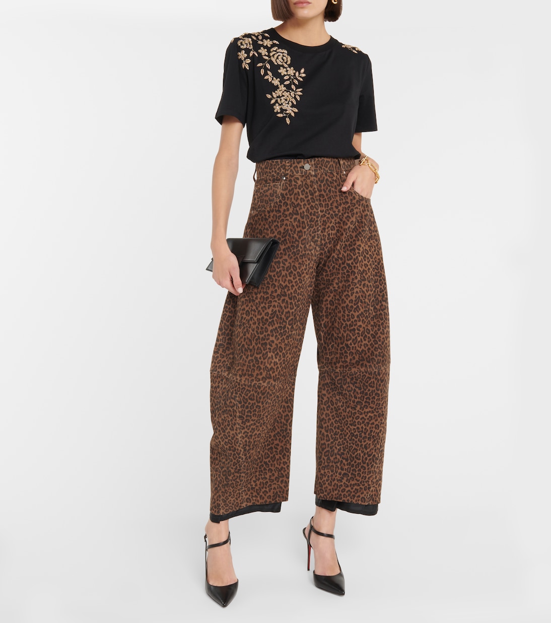 Pantalon Ethan à taille haute en cuir | Dodo Bar Or