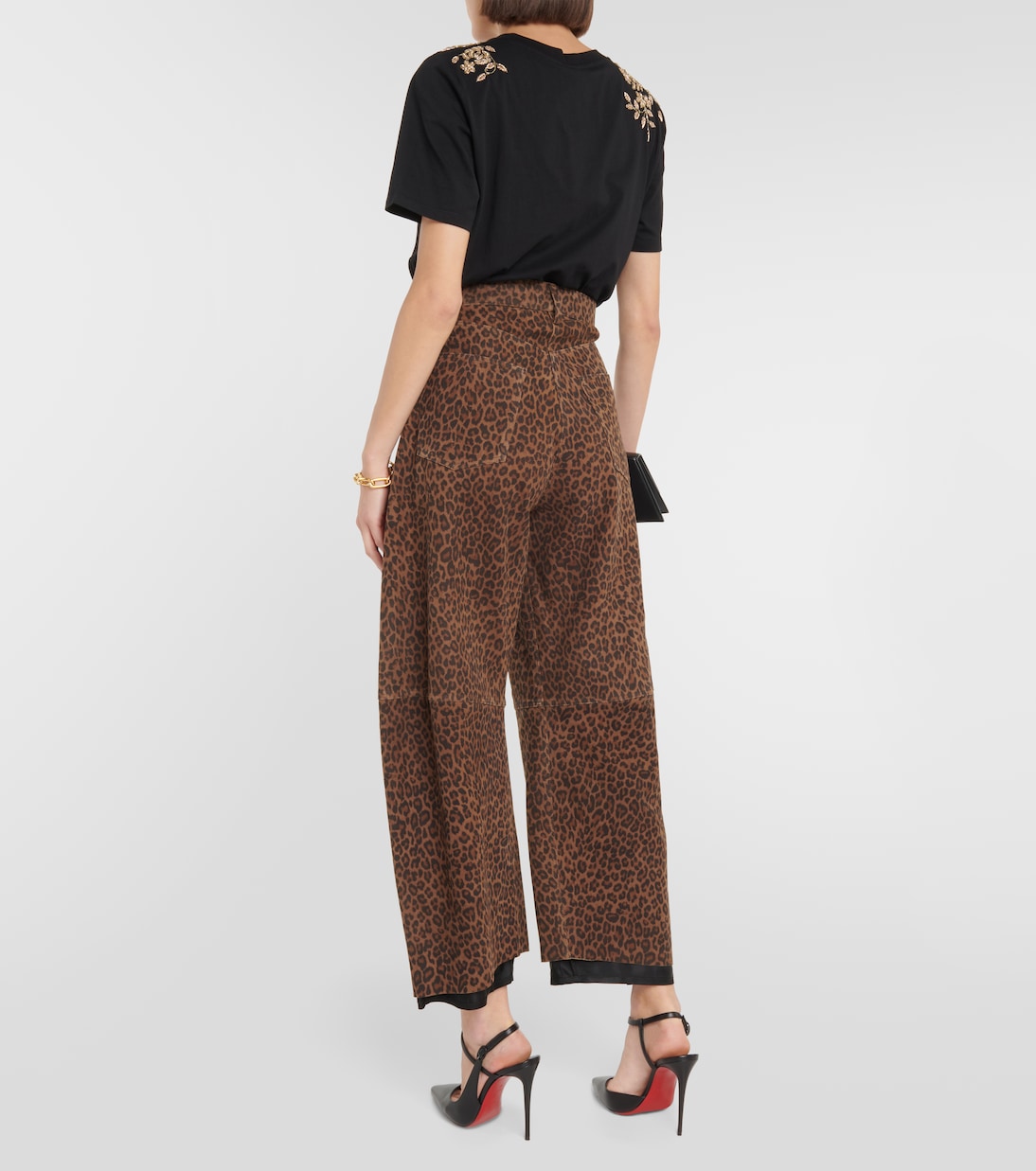 Pantalon Ethan à taille haute en cuir | Dodo Bar Or