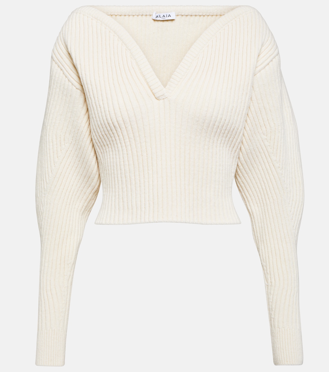 Jersey de Punto Acanalado con Mezcla de Lana Alaïa para Jóvenes