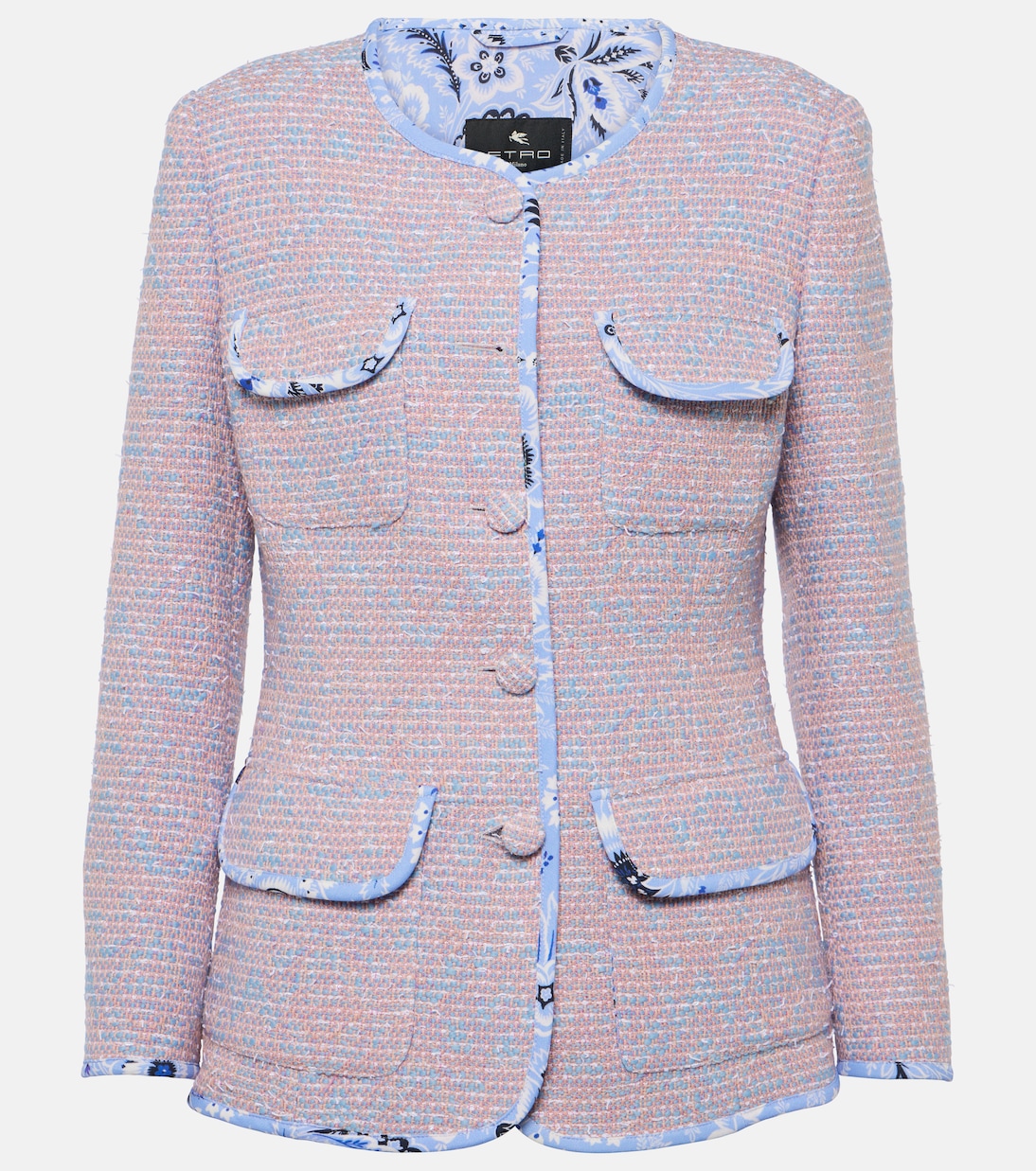 Checked wool-blend tweed jacket  | Etro