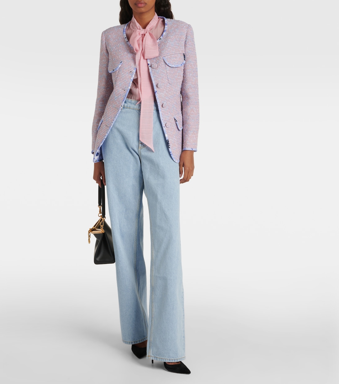 Checked wool-blend tweed jacket  | Etro