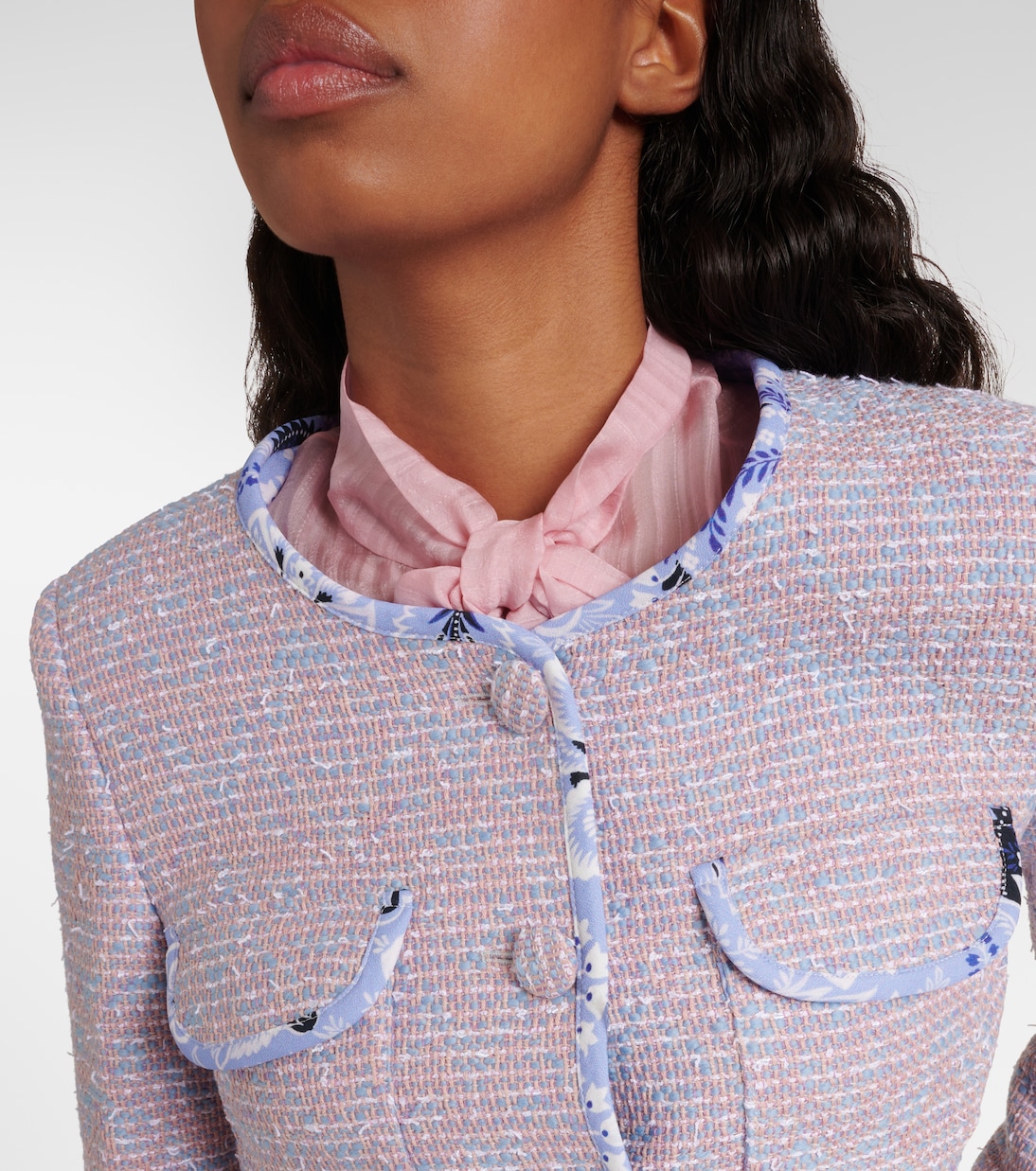 Checked wool-blend tweed jacket  | Etro