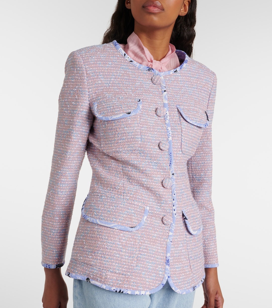 Checked wool-blend tweed jacket  | Etro
