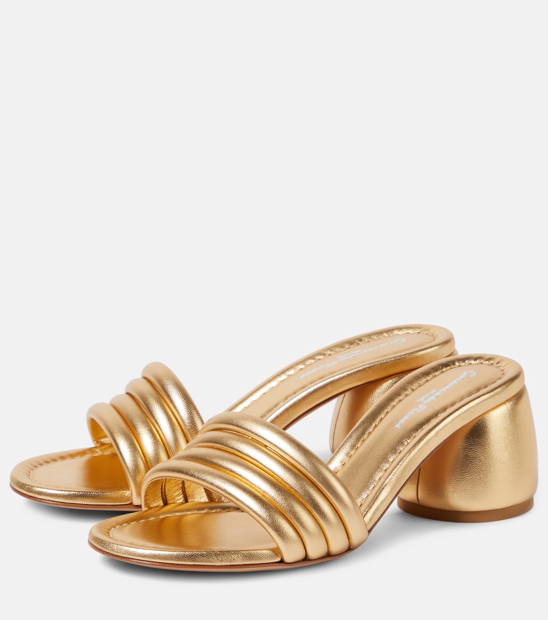 Pantoletten Malou 60 aus Metallic-Leder | Gianvito Rossi