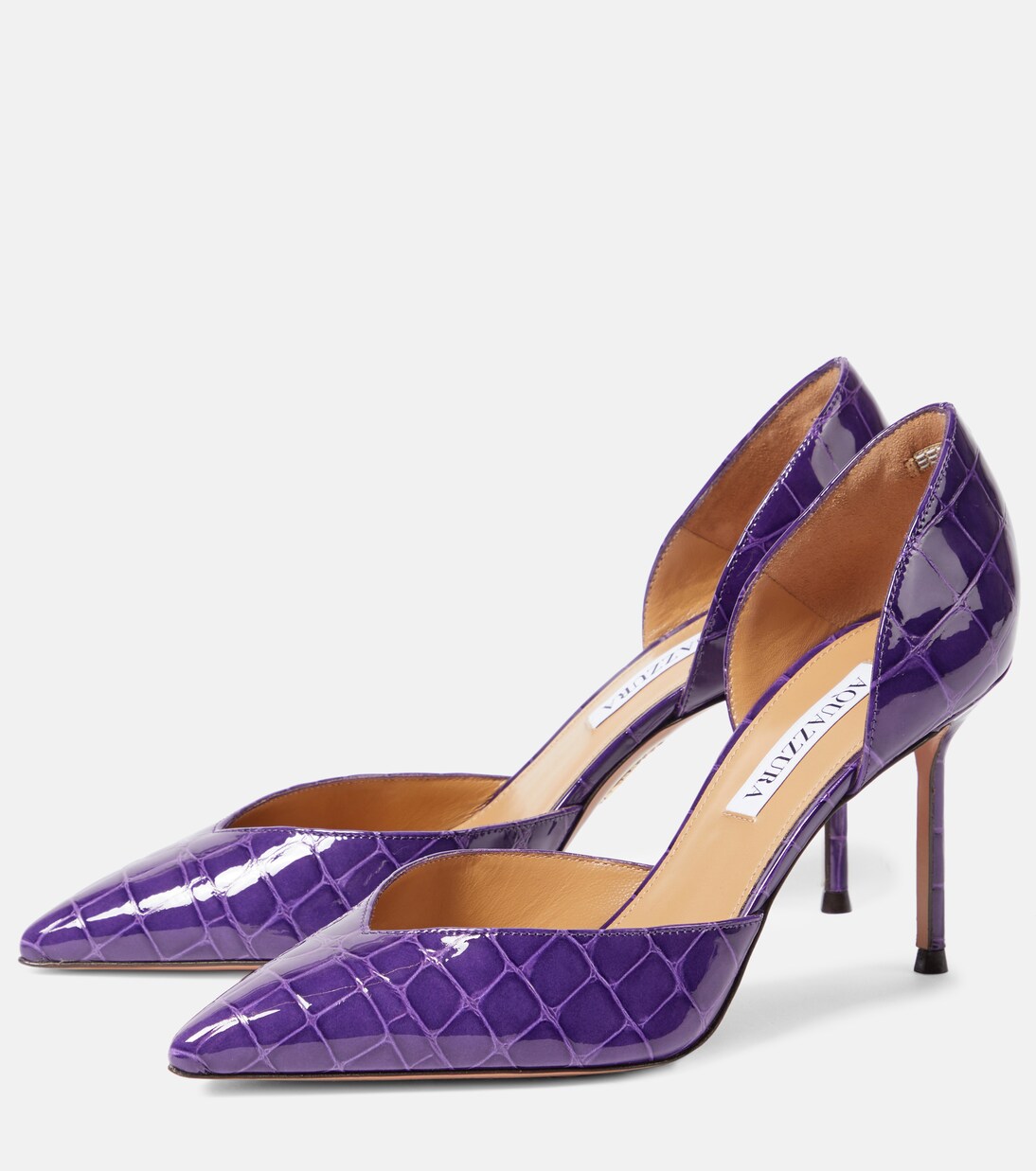 Up Town 85 croc-effect leather pumps | Aquazzura