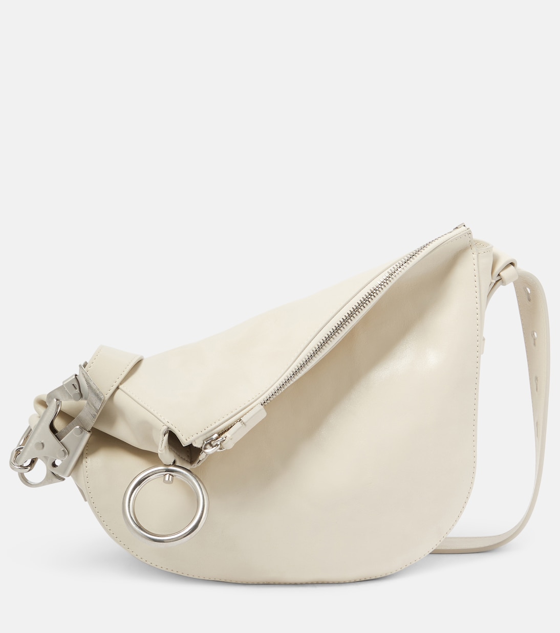 Knight Small leather shoulder bag in white Burberry Mytheresa