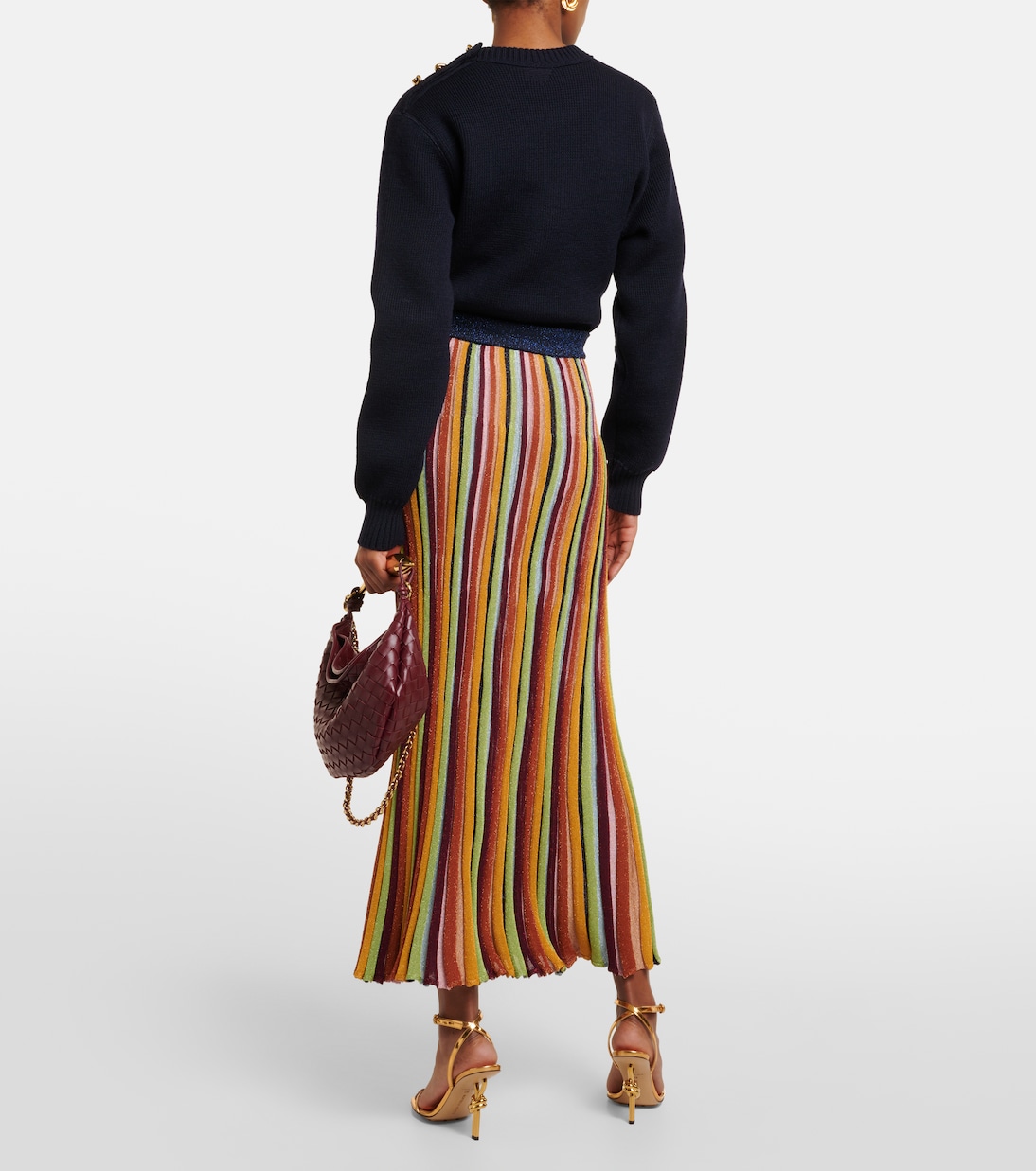 Falda Alight de punto metalizado a rayas | Zimmermann