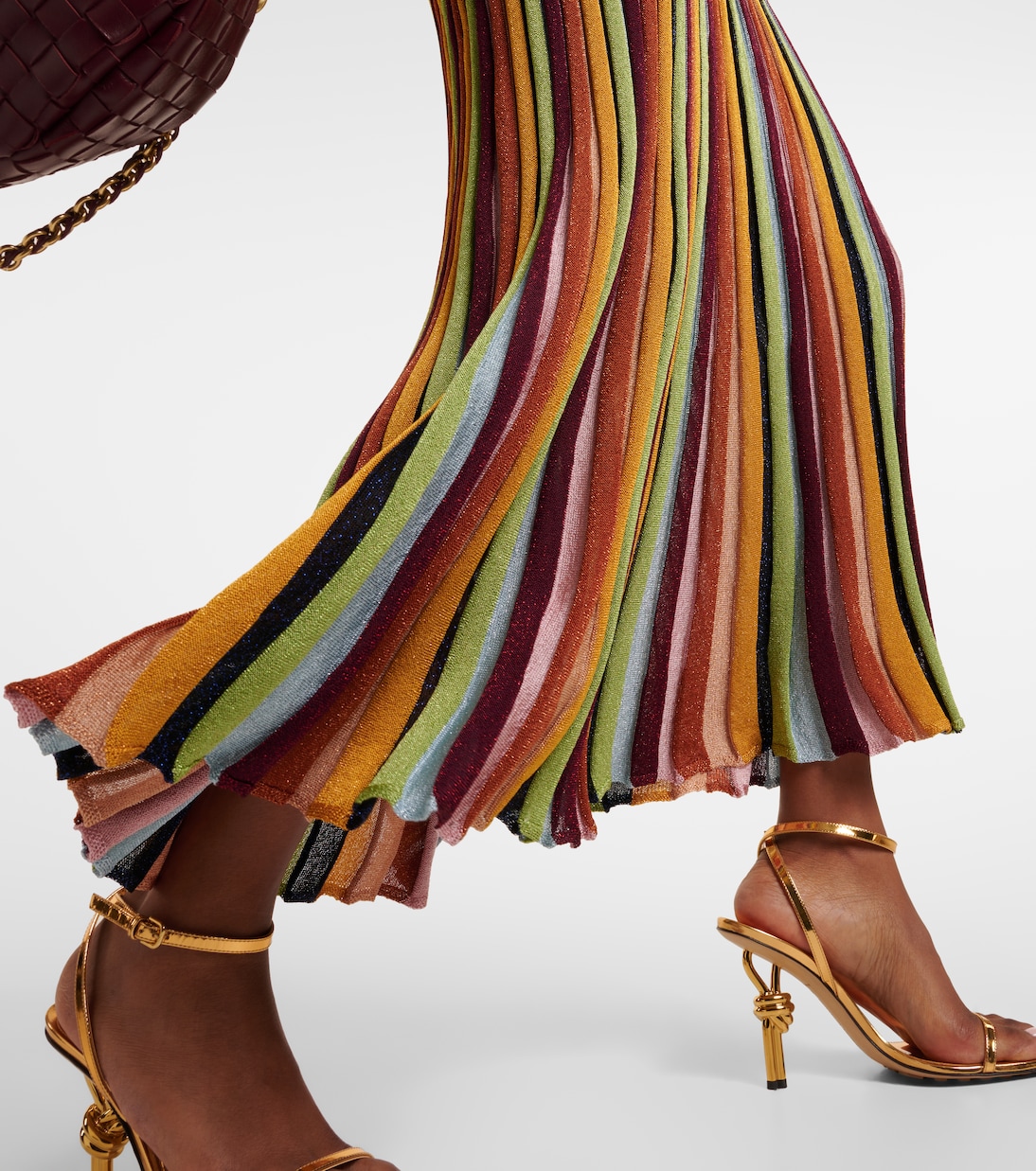 Falda Alight de punto metalizado a rayas | Zimmermann