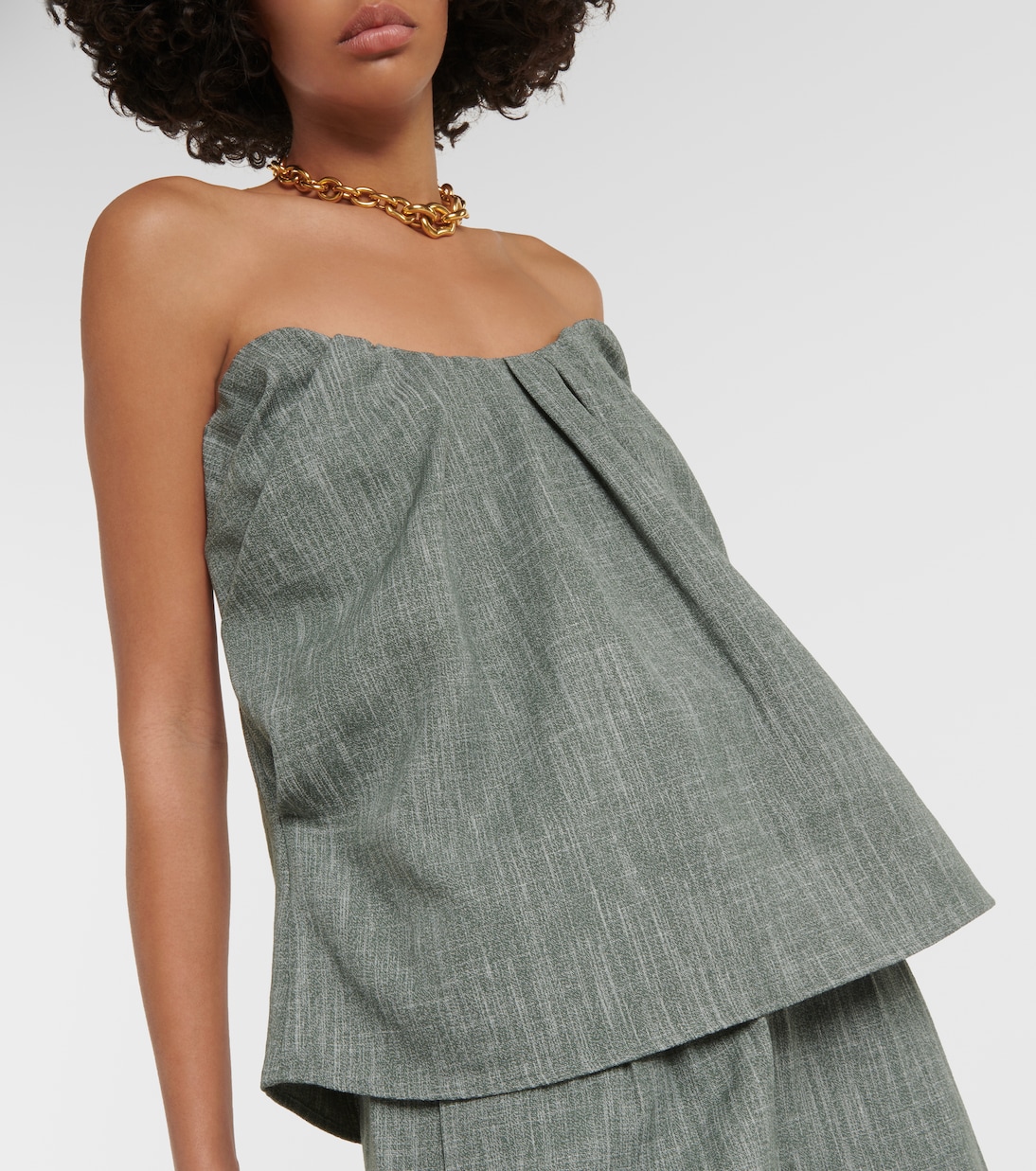 Gathered wool-blend top | CO