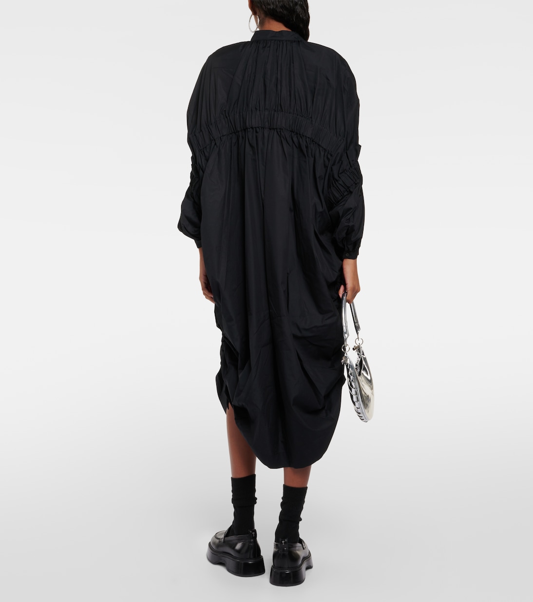 Vestido midi de algodón drapeado | Noir Kei Ninomiya