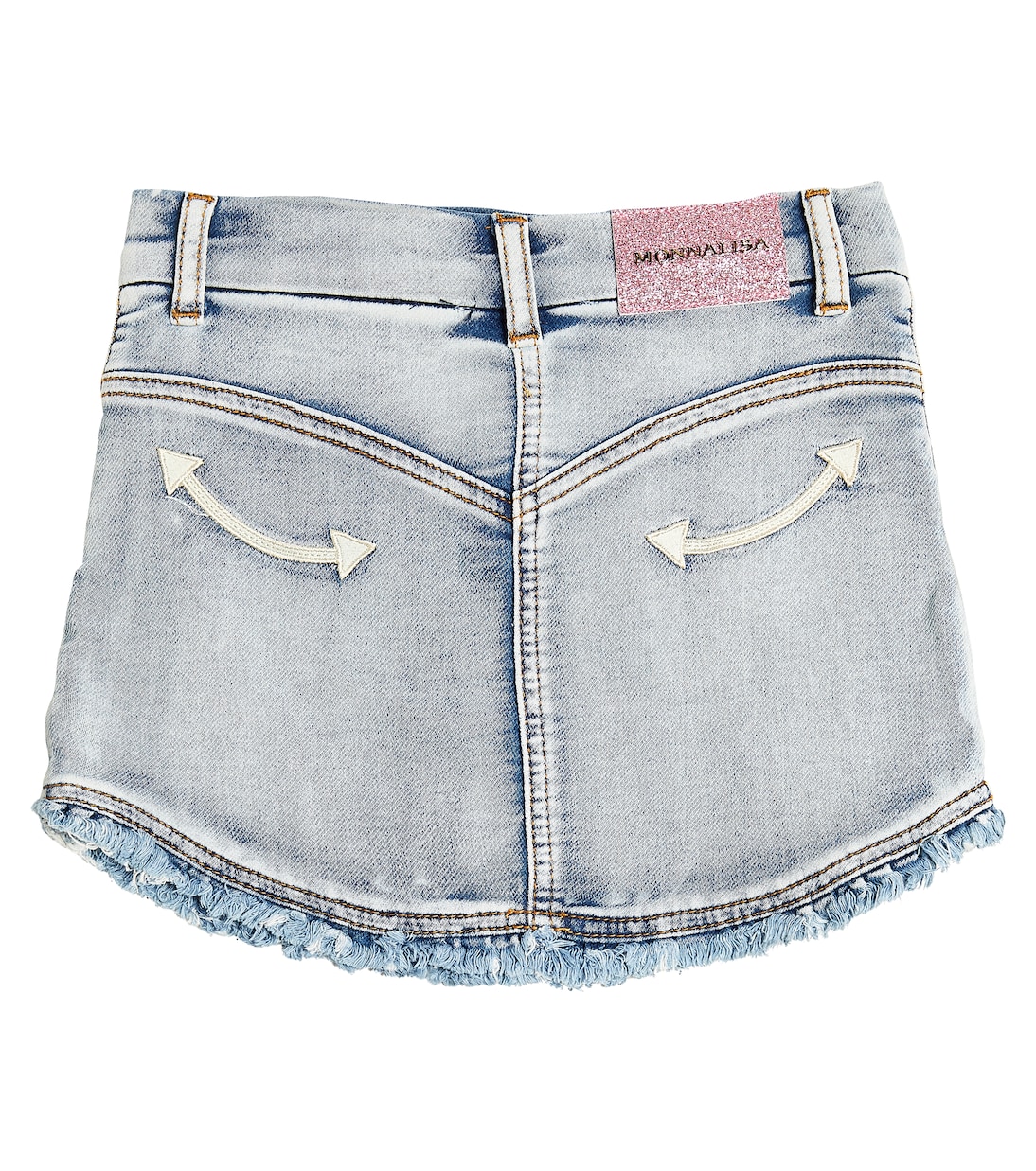 Embroidered frayed denim skirt | Monnalisa