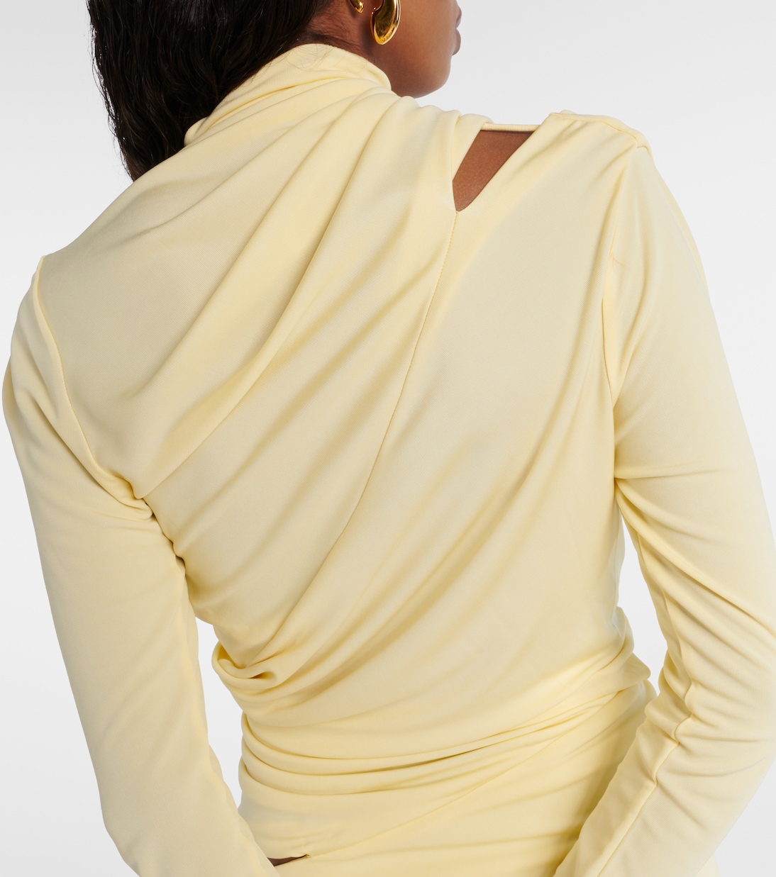Asymmetric draped cutout midi dress | Christopher Esber