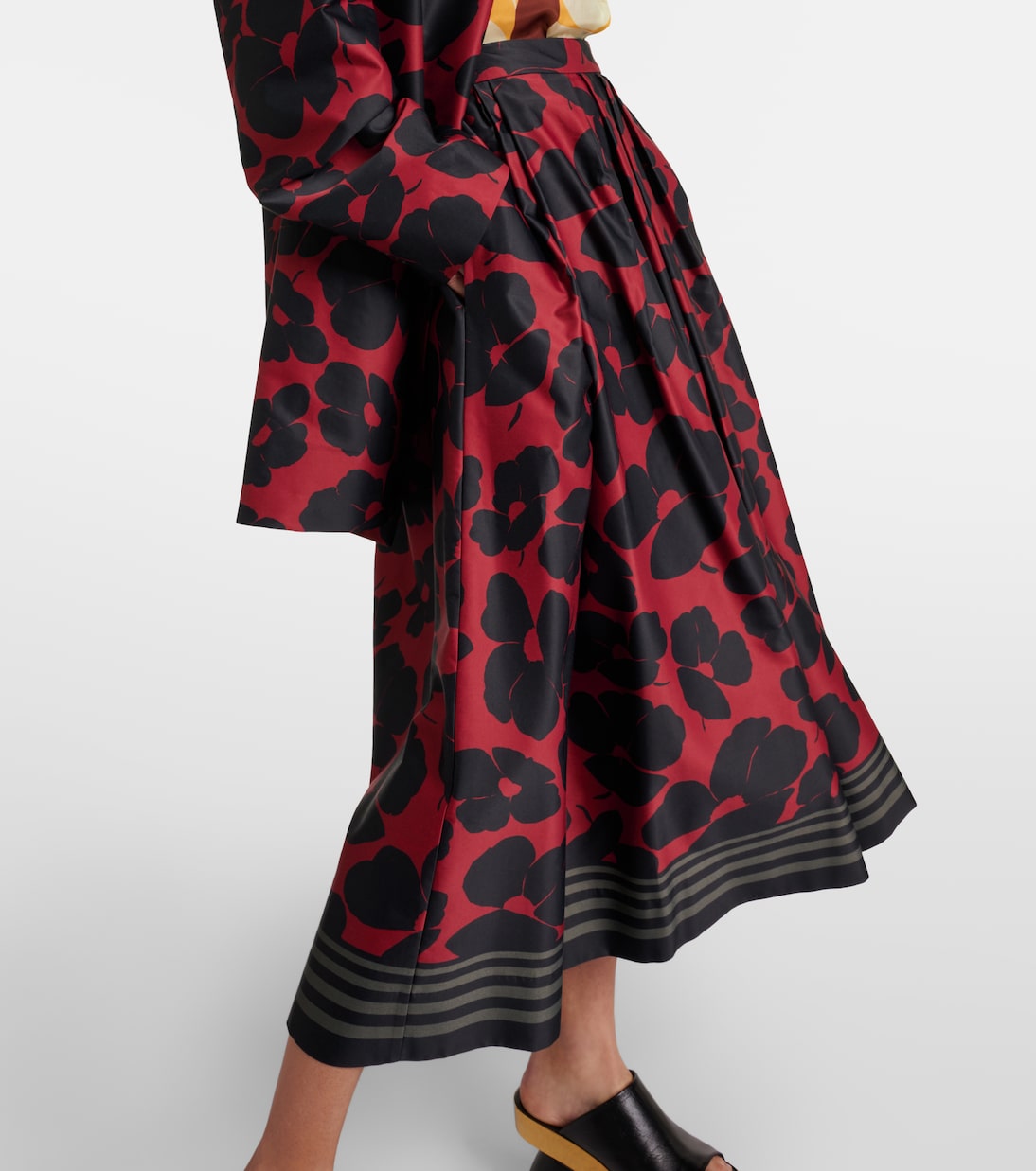 Printed satin midi skirt | Dries Van Noten