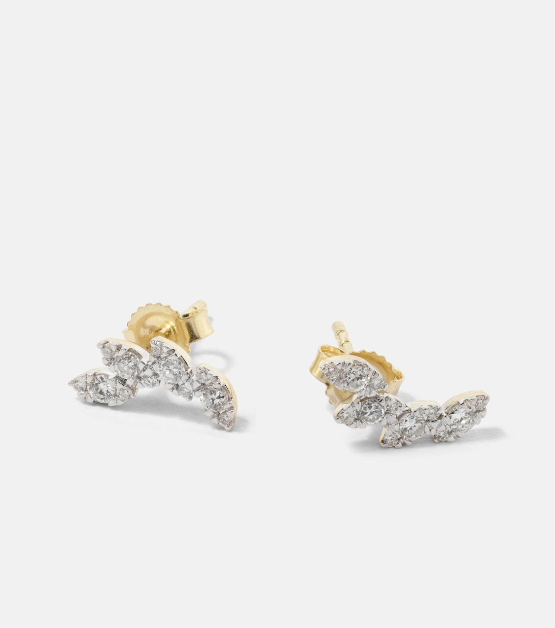 Muse Tiara 10kt gold earrings with diamonds | Stone and Strand