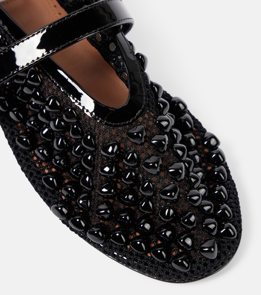 Ballerine Mary Jane in mesh con borchie | Alaïa