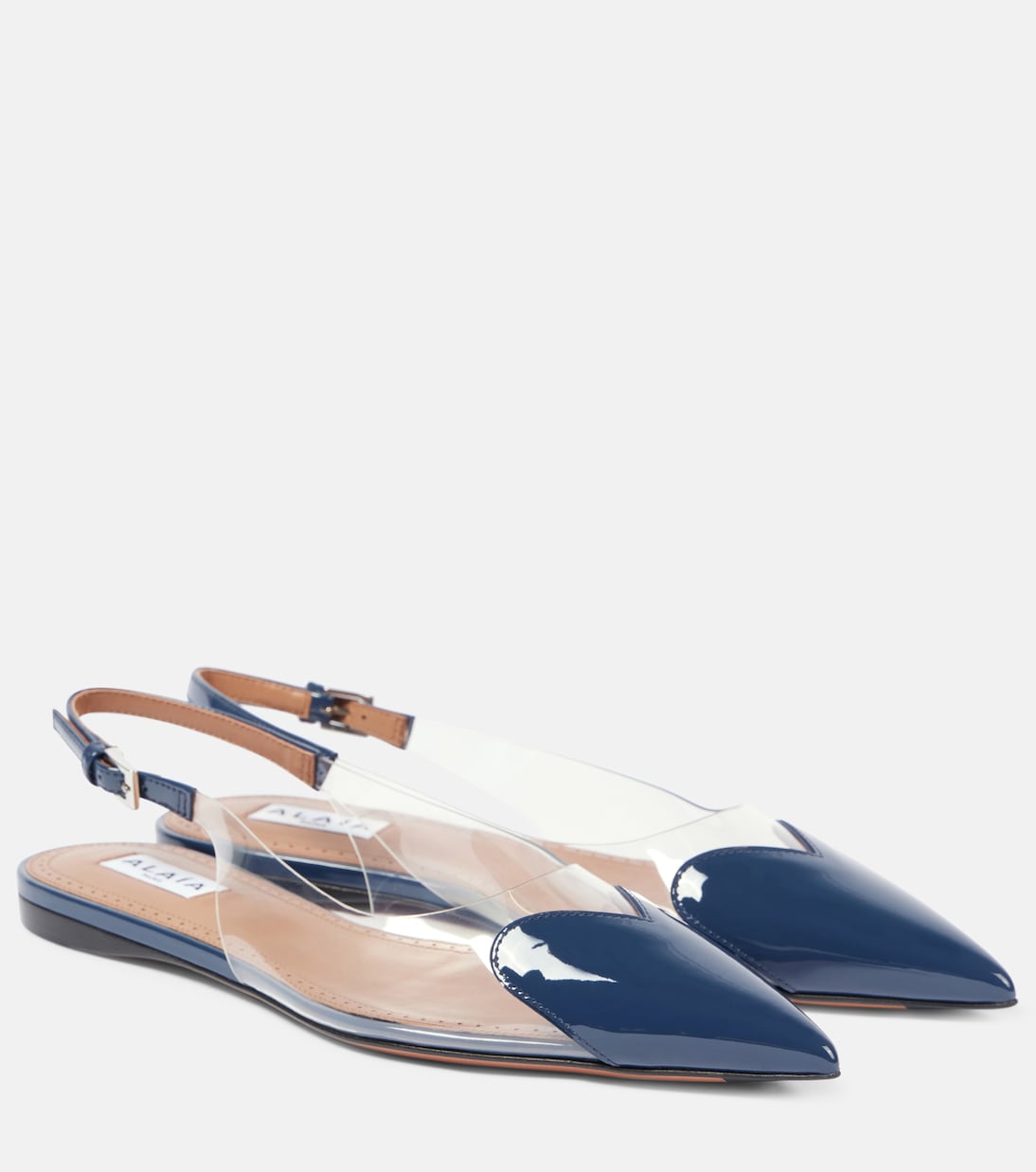 Le Cœur patent leather and PU slingback flats | Alaïa