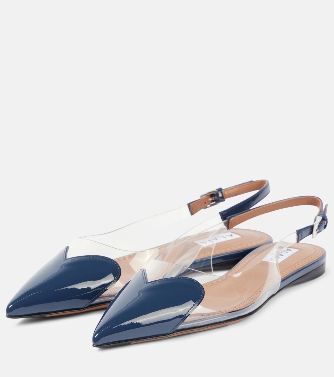 Le Cœur patent leather and PU slingback flats | Alaïa