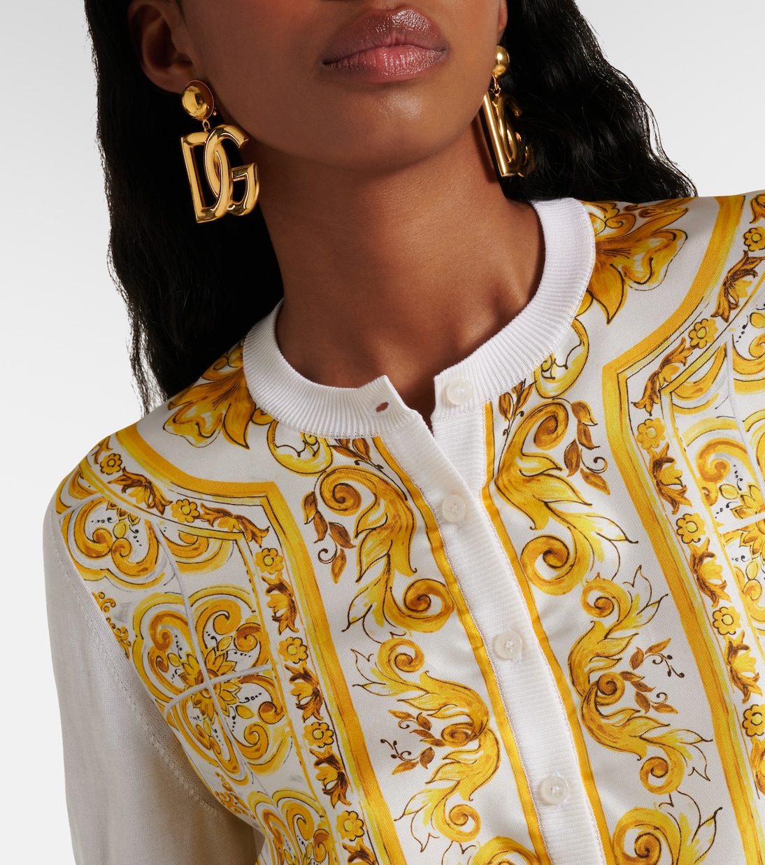 Cárdigan Majolica de sarga de seda | Dolce&Gabbana