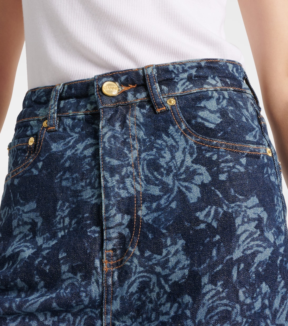 Jeans flared a vita alta con stampa | Ganni