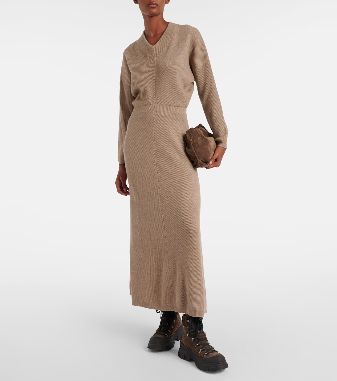 Vestido midi de cachemir | Brunello Cucinelli