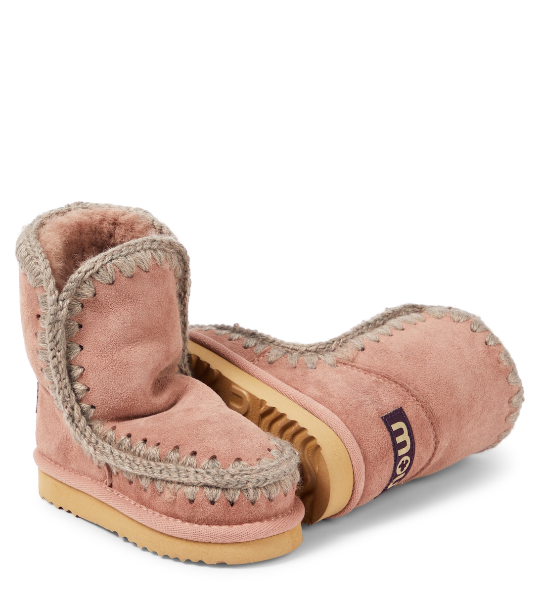 Stivaletti in suede con shearling | Mou Kids