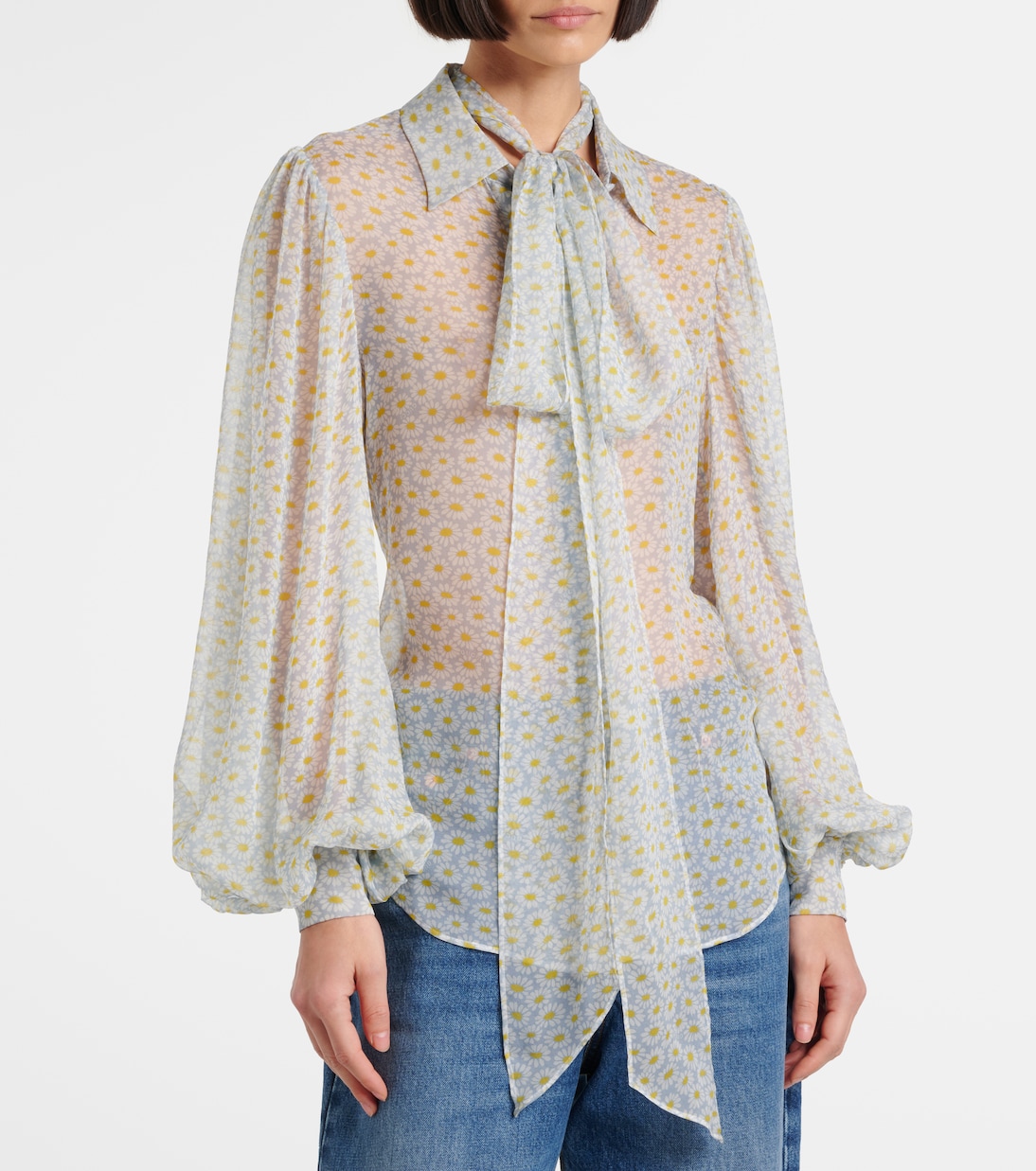 Blouse en soie à fleurs | Gucci